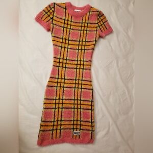 Brandy Melville Pink and Yellow Checkered Dress